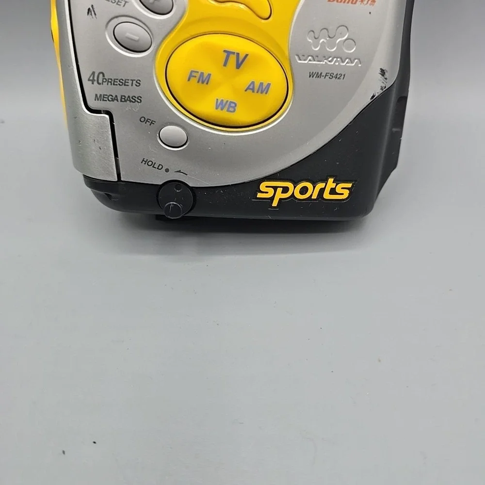 Sony Yellow Black Silver Portable Cassette Player TV/FM/AM Sports